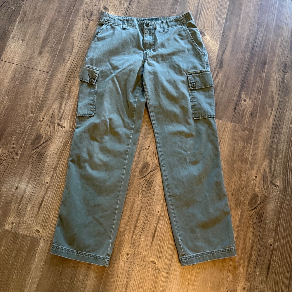 Abercrombie & Fitch Cargo Pants Women 6 Green Vintage Y2K Straight Leg FLAWS